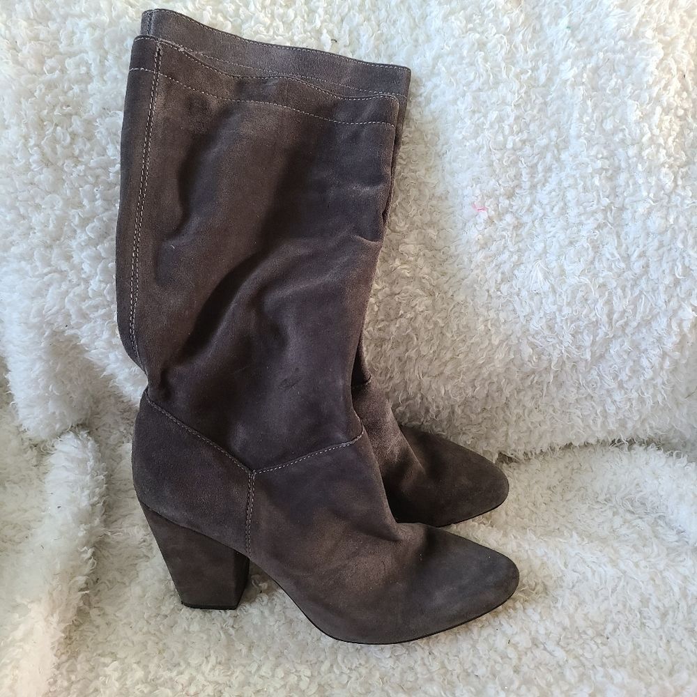 1. State Maribell charcoal grey suede‎ tall boots sz 10